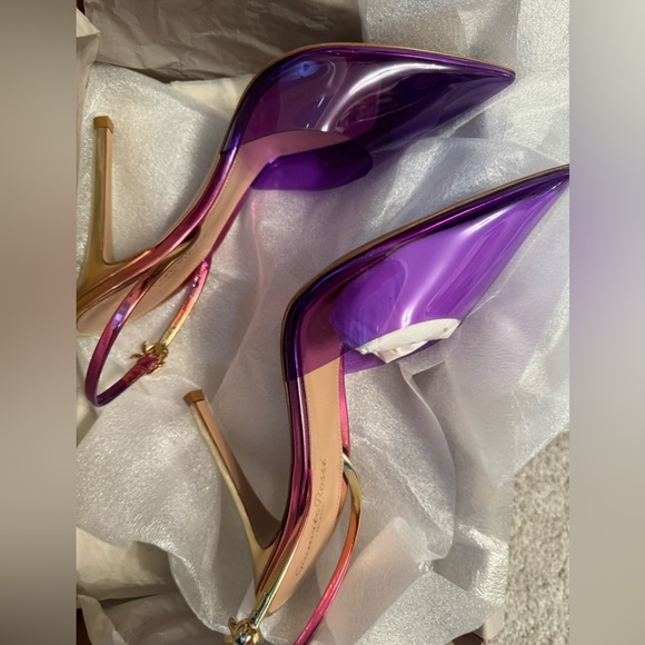 Ss24 and wedding season Gianvito Rossi Ribbon D’Orsay 105mm Plexi Slingback Pump - Picture 6 of 11